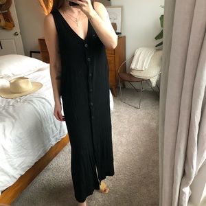 Black button up dress with pockets